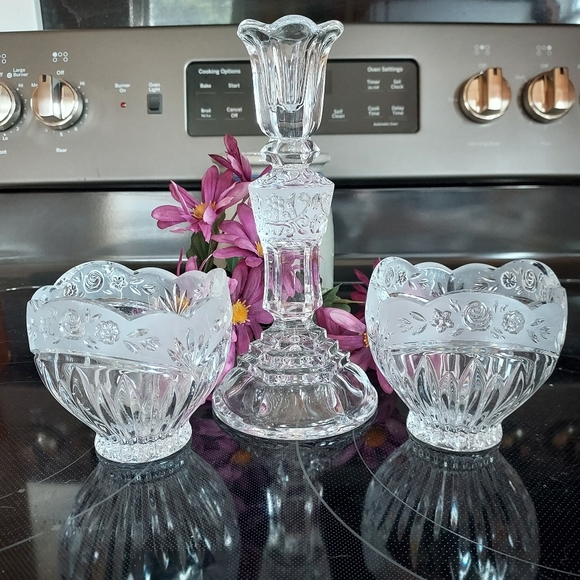 Oneida Accents Oneida Crystal Candlestick Holder Vasecandy Dish